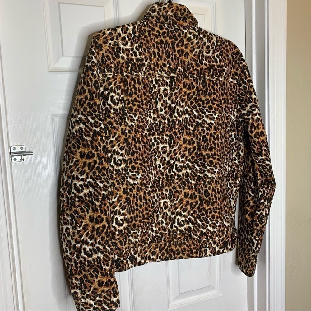 ASOS Design Denim Jacket in Leopard Print Size M - Picture 6 of 14